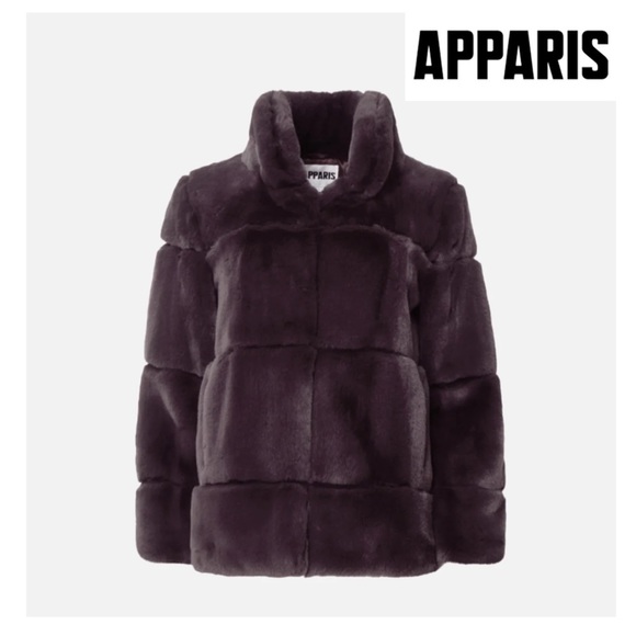 Apparis Jackets & Blazers - New! APPARIS Skylar Quilted Paneled Faux Fur Coat in Tobacco